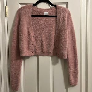 Aritzia Baby Pink Eyelash Cropped Cardigan